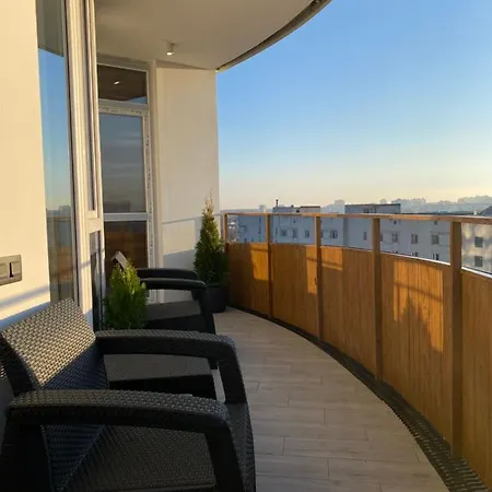 Designer With A Large Panoramic Terrace Generator Separate Bedroom And A Comfortable Sofa Bed.
