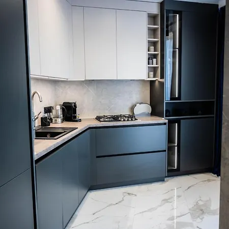 Designer With A Large Panoramic Terrace Generator Separate Bedroom And A Comfortable Sofa Bed.